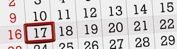 Calendar planner for the month january 2022, deadline day, 17, monday.