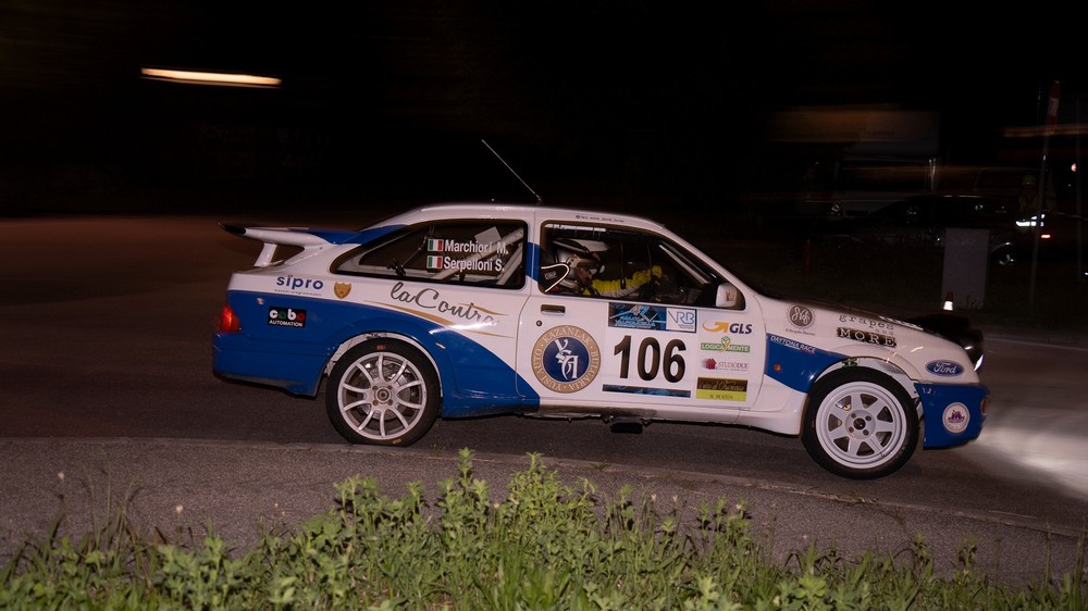 Serpelloni---Marchiori-portacolori-della-Daytona-Race-con-la-Ford-Sierra-Cosworth-Gruppo-A-Foto-Time-Foto